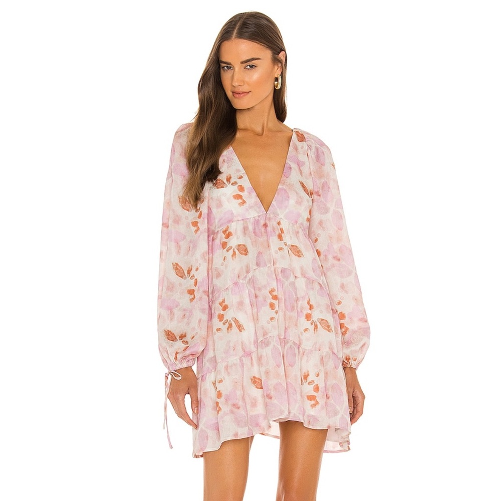 House of Harlow 1960 Pink Floral Long Sleeve Dress